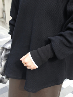 Brown&Street(ブラウンアンドストリート) |【長め丈/デイリーウェア】オーバーワッフルトップス