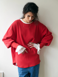 Brown&Street(ブラウンアンドストリート) |【長め丈/デイリーウェア】オーバーワッフルトップス