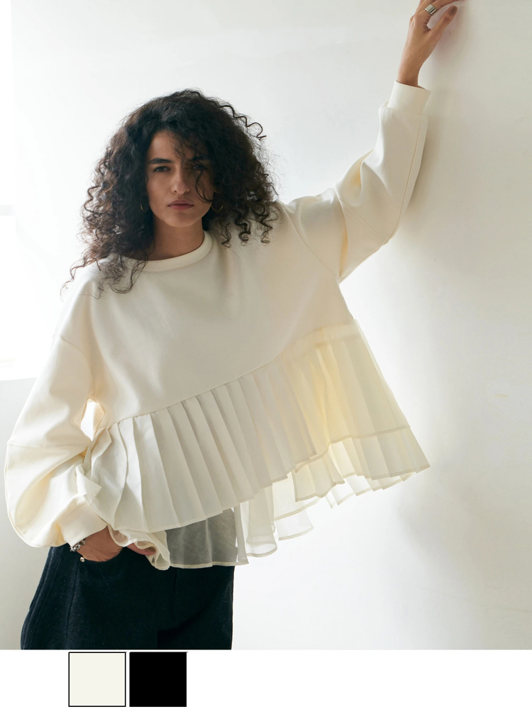 Brown&Street(ブラウンアンドストリート) |【体型カバー/スタイルアップ】プリーツレイヤードぺプラム