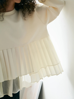 Brown&Street(ブラウンアンドストリート) |【体型カバー/スタイルアップ】プリーツレイヤードぺプラム