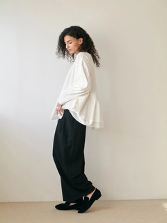 Brown&Street(ブラウンアンドストリート) |【腰回りカバー】アングルラインぺプラムトップス