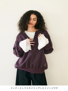 Brown&Street(ブラウンアンドストリート) |【レイヤードに映える】レースフレアカフロンT