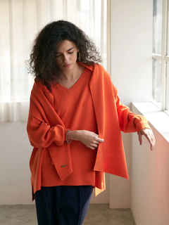 Brown&Street(ブラウンアンドストリート) |【暖かい/気持ち良い】モイストタッチストール付きニット