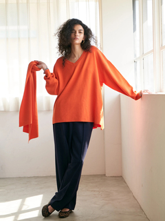 Brown&Street(ブラウンアンドストリート) |【暖かい/気持ち良い】モイストタッチストール付きニット