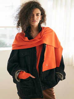 Brown&Street(ブラウンアンドストリート) |【暖かい/気持ち良い】モイストタッチストール付きニット