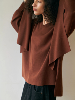 Brown&Street(ブラウンアンドストリート) |【暖かい/気持ち良い】モイストタッチストール付きニット