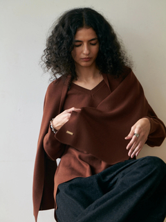 Brown&Street(ブラウンアンドストリート) |【暖かい/気持ち良い】モイストタッチストール付きニット