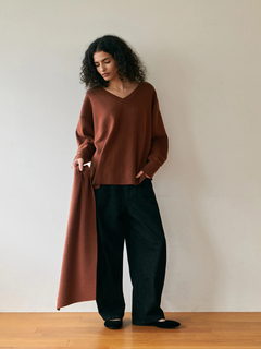 Brown&Street(ブラウンアンドストリート) |【暖かい/気持ち良い】モイストタッチストール付きニット