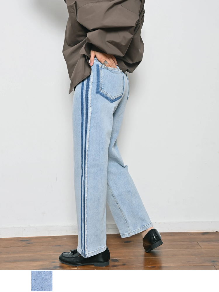 Brown&Street(ブラウンアンドストリート) |【再登場】フリンジラインデニム-PLUS