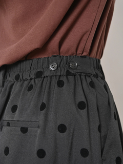 Brown&Street(ブラウンアンドストリート) |【美シルエット】 フロッキードットワイドパンツ