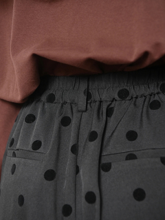 Brown&Street(ブラウンアンドストリート) |【美シルエット】 フロッキードットワイドパンツ