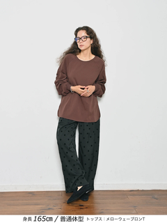 Brown&Street(ブラウンアンドストリート) |【美シルエット】 フロッキードットワイドパンツ